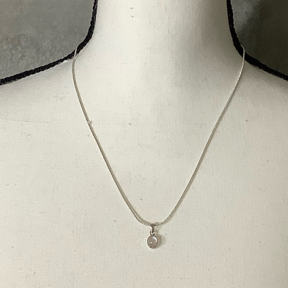 🌸 3PC PENDANT GEMSTONE NECKLACE LEAF EARRINGS RING MOONSTONE BUNDLE SET SILVER - Picture 4 of 12